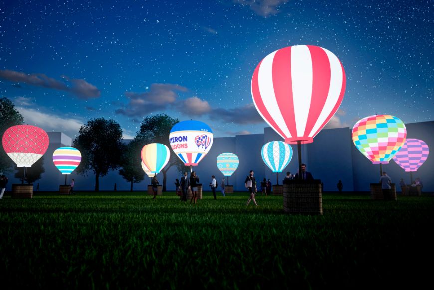 Bristol Light Festival artist impression of Cameron Balloon light installation